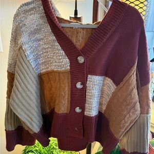 POL NWOT Multicolor Patchwork Cardigan